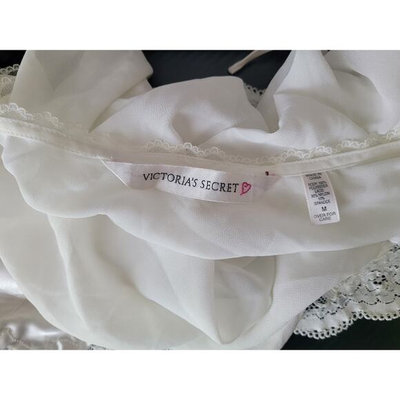Vintage Victoria’s Secret Lace Babydoll Slip White Sheer Medium - Picture 6 of 8